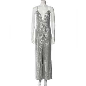 SAYLOR Silver Sequin Jumpsuit - Size Small